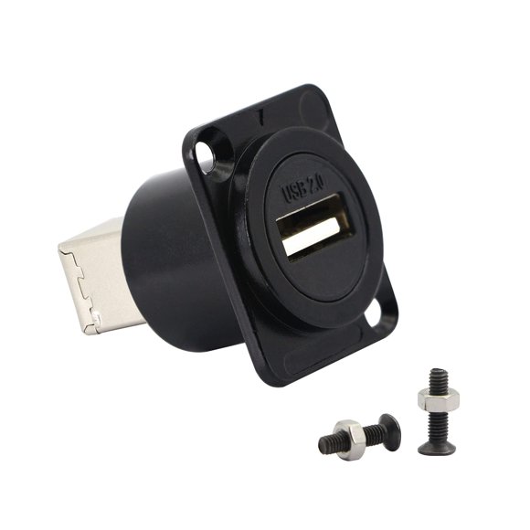 Qianrenon Acoplador De Montaje En Panel Tipo D Usb 2.0 A Usb B Hembra A Hembra Módulo De Paso Fijo Convertidor Impresora Escáner Adaptador Extensor Enchufe De Montaje En Panel