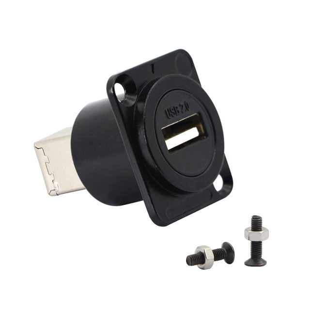 Qianrenon Acoplador De Montaje En Panel Tipo D Usb 2.0 A Usb B Hembra A Hembra Módulo De Paso Fijo Convertidor Impresora Escáner Adaptador Extensor Enchufe De Montaje En Panel