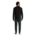 thumbnail image 6 of Yuaguia Family Christmas Matching Pajamas Set, Merry and Bright Light Print Long Sleeve Tops and Black Pants, Holiday Sleepwear, Men M, 6 of 6