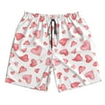 thumbnail image 2 of Honeii's Hearts Print Men's Casual Shorts with Drawstring，Swim Trunks Quick Dry Beach Shorts, 2 of 5