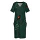 thumbnail image 3 of Vestido holgado con bolsillos y estampado de mirlo de alas rojas, ropa vintage para mujer, 3 of 6