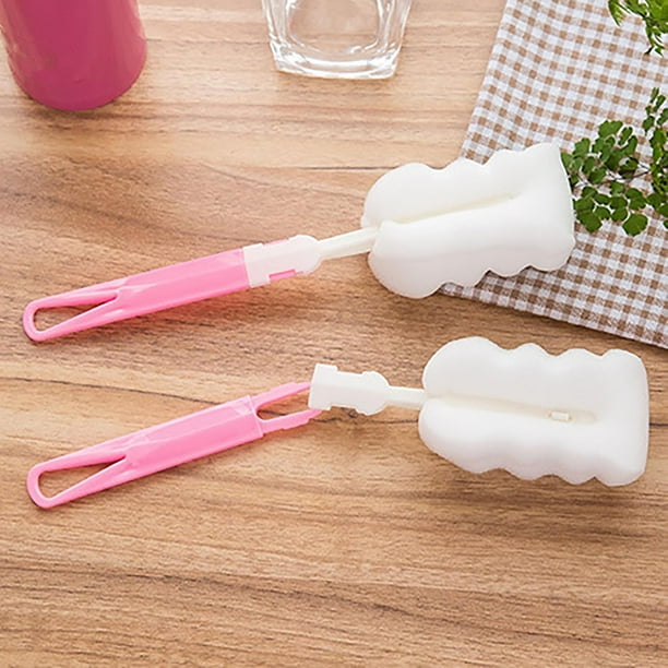 Cepillo Limpiador de Tazas de Mango Largo con Esponja Vegetal para Botellas, Copas y Tazas de Té: Diseño Compacto y Fácil de Usar.