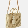 thumbnail image 2 of YOUI-GIFTS Women's Bucket Drawstring Handbag Straw Shoulder Bag Straw Weave Crossbody Handbag Beach Bags With Bamboo Handle, 2 of 8