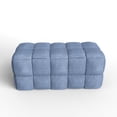 thumbnail image 4 of Luxerna Blue 36-inch Padded Natural Linen Box Weave Comfort Bench, 4 of 6