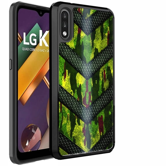 DALUX Ultra Slim PC-TPU Case Compatible with LG K22 5G / LG K22 Plus 5G (2021) - Green Camo Badge