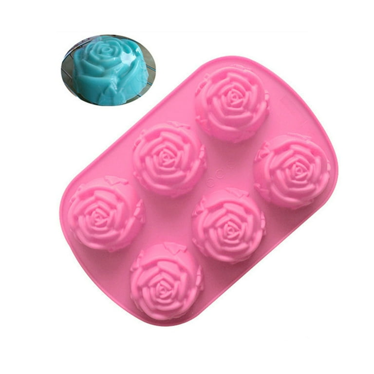 6 Pack Fondant Molds, Mini Flower Mold Butterfly Molds Leaf Mold, Rose Clay  Molds Pink Polymer Clay Molds, Non-stick Silicone Molds For Cake Decoratin