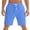 Blue, variant on Men's Summer Boho Linen Blend Beach Shorts, Elastic Drawstring Waist, Breathable Casual Shorts with Side Pockets Khaki M
