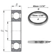 thumbnail image 4 of Unique Bargains Roulements à Billes Rainures Profondes 6815 75x95x10mm P4 Type Ouvert Roulements Lubrifiés 1 Pcs Roue de Scooter de Voiture Planche à Roulettes Universelle Ton Argent, 4 of 6