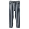 thumbnail image 3 of Elainilye Fashion Jogging Pants Men Straight Leg Thin Conditioning Pants Casual Sports Pants Bundle Feet Full Length Pants,Gray, 3 of 4