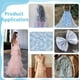 thumbnail image 5 of Tela de organza blanca estampada con copos de nieve de 2 yardas, tela de encaje de tul azul claro, 5 of 9