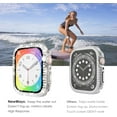 thumbnail image 2 of GHSDFBB 2-Pack Bling Waterproof Cases with Screen Protector for Apple Watch 44mm SE Series 6 5 4-Glitter Diamond Rhinestone Bumper Face Cover-iWatch Accessories for Women-Rose Gold+Clear, 2 of 7