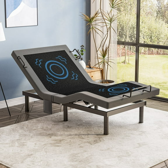 eChamp Electric Adjustable Bed Frame Base with Massage,Remote Controller,No Mattress, Twin Size