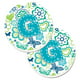Lettre G Fleurs et Papillons Bleu Turquoise Lot de 2 Porte-Gobelets Coaster de Voiture – image 1 sur 1