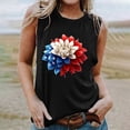 thumbnail image 2 of Summer Flower Printed Tank Tops,Independence Day Patriotic Tee Shirts Scooped Neck Sleeveless Shirts USA Flag Star Stripe Tops Slim Fit Camis Going Out Camisole Blouse 2025, 2 of 5