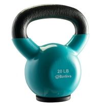 Bintiva Professional Grade, Vinyl Coated, Solid Cast Iron Kettlebells - Blue 20 Lb.