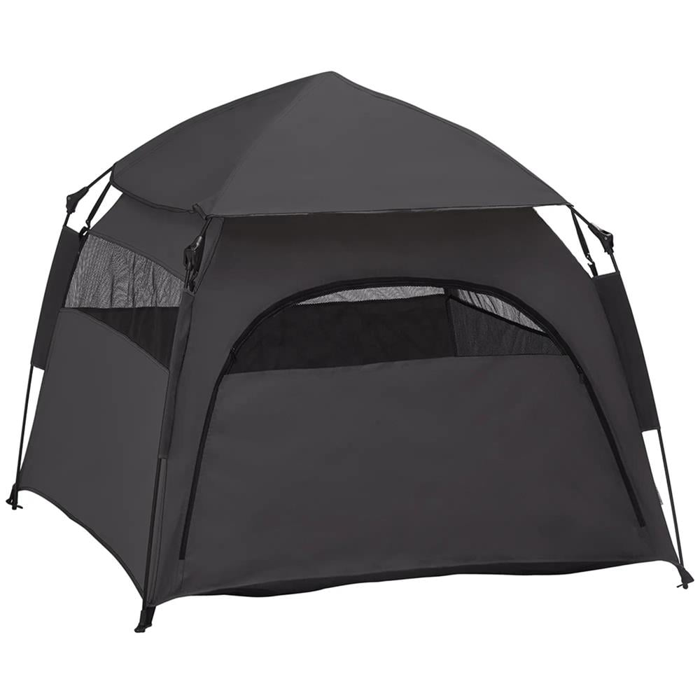Topcobe Pop Up Dog Tent for Extra Large and Large Dogs with Carry Bag, for Beach, Backyard, Home, Portable Indoor/Outdoor Dog Bed, Dark Gray