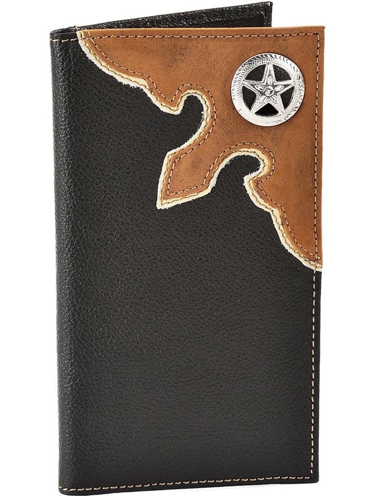 Nocona Men's Rodeo Star Concho Nylon Interior Wallet Black Brown OS ...