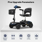Mobility Scooters, Heavy Duty Compact AdultsElectric Scooters with 300W Motor, Motorized Scooter with Detachable Basket, Outdoor Senior Scooter With Anti-Tip wheel, Lite Blue, SS550