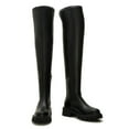 thumbnail image 3 of Women's Over-the-Knee Platform Boots High Stretch Thigh High Faux Leather Boots with Side Zipper Chunky Sole Fall Winter Shoes, 3 of 7