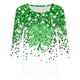 thumbnail image 5 of TaTaai Women's Spring Festival Top Round Neck 3/4 Sleeve Green St. Patrick's Day Print T-Shirt Loose Fit Casual Holiday Blouse Gift, 5 of 5