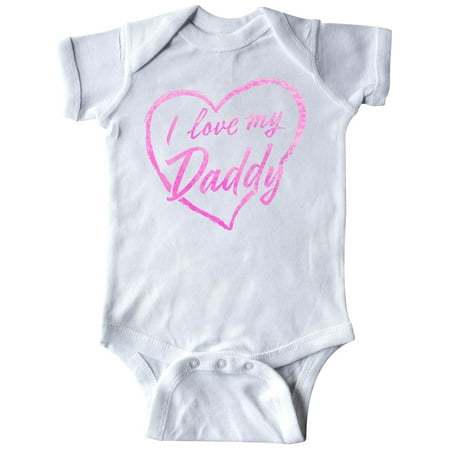 

Inktastic I Love My Daddy in Pink Chalk Heart Gift Baby Boy or Baby Girl Bodysuit