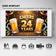 thumbnail image 6 of LUUFILx Cheers to 24 Years Banner Celebration Backdrop Party Decoration Beer Themed Poster Birthday Anniversary Festive Event Décor Background Supplies, 6 of 8