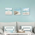 thumbnail image 6 of Bathroom Seascape Canvas Wall Art: 3 Pieces Relaxing Beach Scenery Wall Art Sea Starfish Picture Blue Ocean Print Summer Seaside Painting Seashore Coastal Artwork for Bedroom, 6 of 6