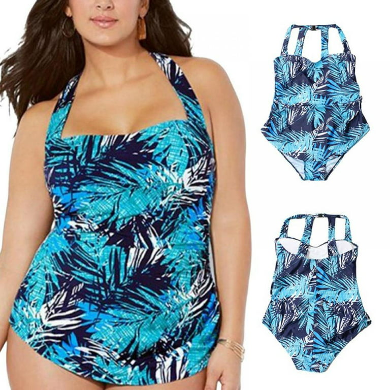 Swimsuits For All Women's Plus Size Dotted Sarong Front One Piece Swimsuit
