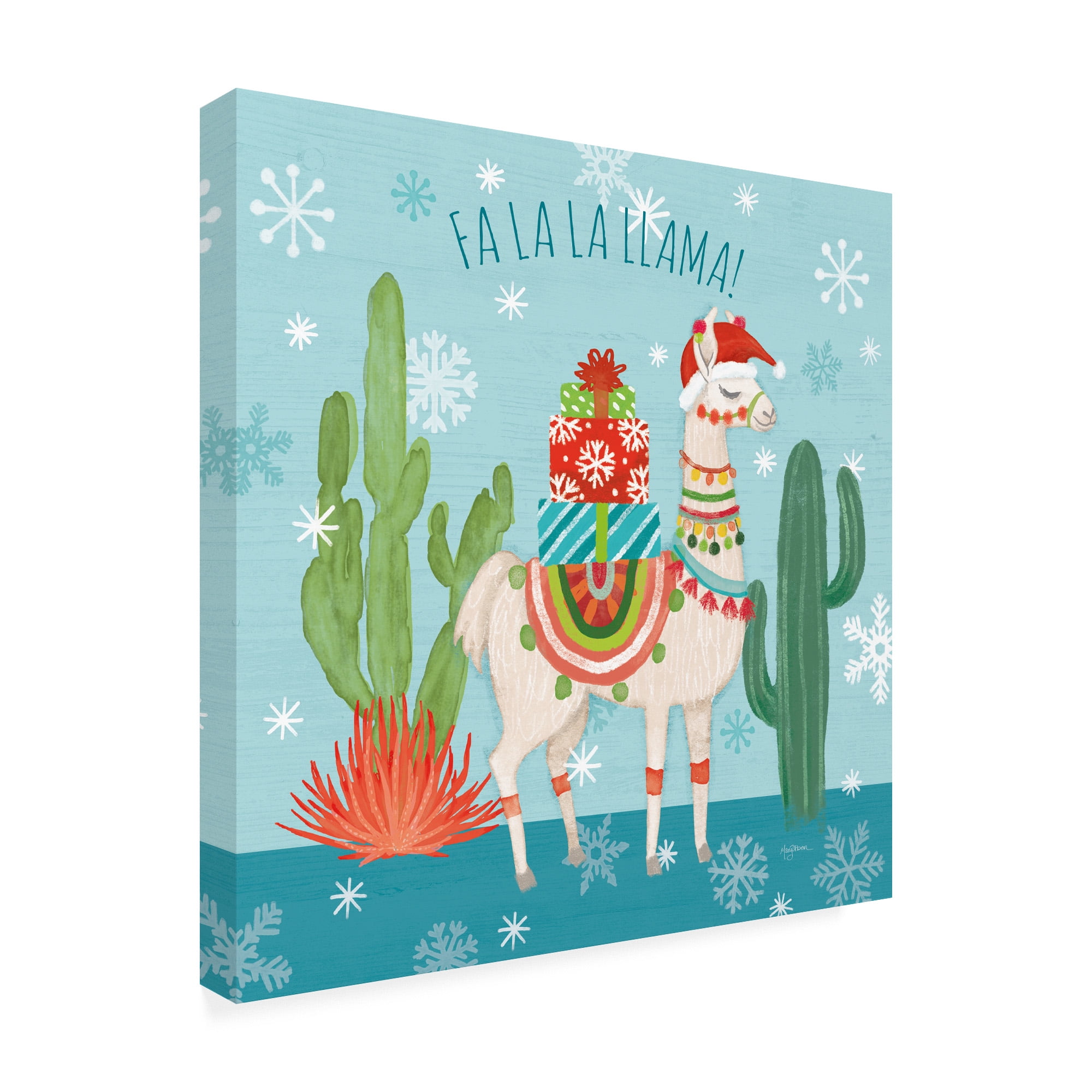 Trademark Fine Art 'Lovely Llamas Christmas II' Canvas Art by Mary Urban