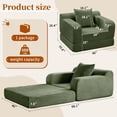 thumbnail image 2 of Akaber Futon Sofa Bed, 40" W Corduroy Sleeper Sofa Couch, Single Small Space Sofa Couch with Pillow, 2 of 9