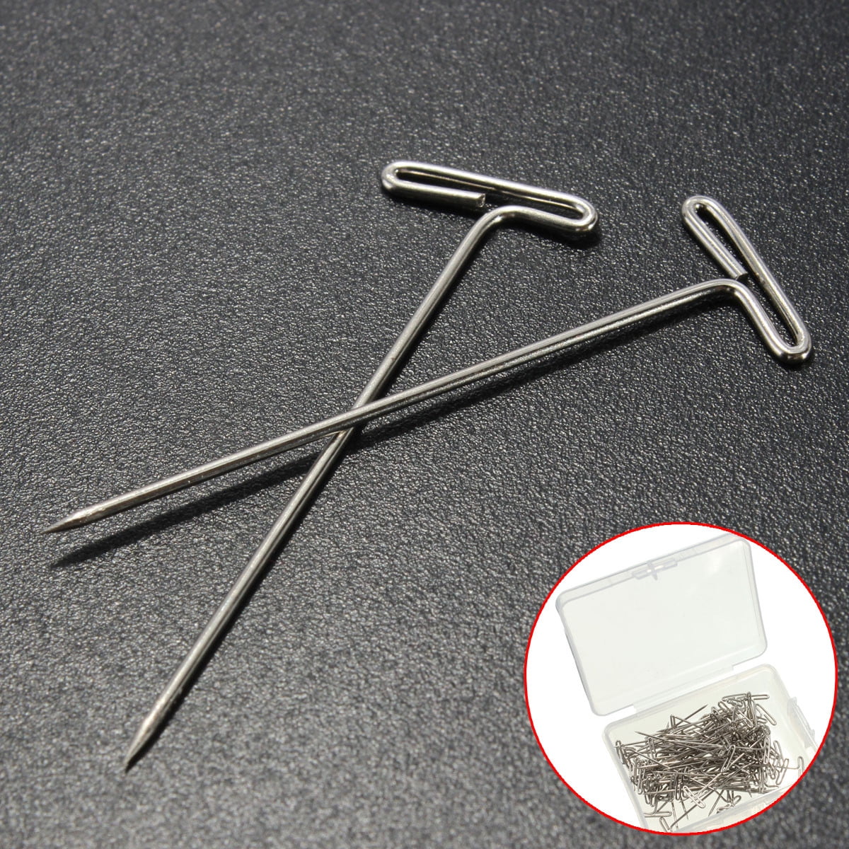 500Pc/Pack Silver Metal 38mm Long T Pins For Modelling Macrame Wigs