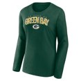 Women's Fanatics Green Green Bay Packers Measure Distance Long Sleeve T