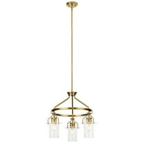 3 Light Medium Chandelier in Vintage Industrial Style-19.5 inches Tall and 22.75 inches Wide-Brushed Brass Finish Bailey Street Home 147-Bel-4771107