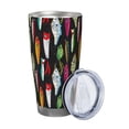 thumbnail image 2 of Daiia Colorful Fishing Lures Printed 20oz Insulated Coffee Cup with Straw Topper, Fully Spill Proof Travel Coffee Mug, Stainless Steel Tumbler for Work Home Outdoor Car-Straw, 2 of 8
