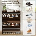thumbnail image 6 of Ktaxon Fluted Shoe Cabinet for Entryway with 2 Flip Drawers 30 Pairs, Hidden Shoes Storage Cabinet Mid - Century Modern, Walnut, 6 of 8