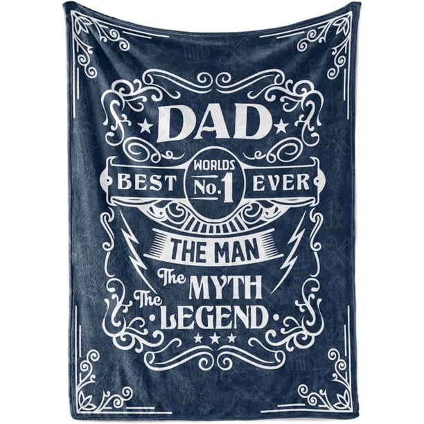 LHSHID Father's Day Birthday Gifts for Dad to My Dad Gifts from Daughter Son Best Dad Gifts Ideas Soft Throw Blanket No.1 Dad in The World 40"x50"