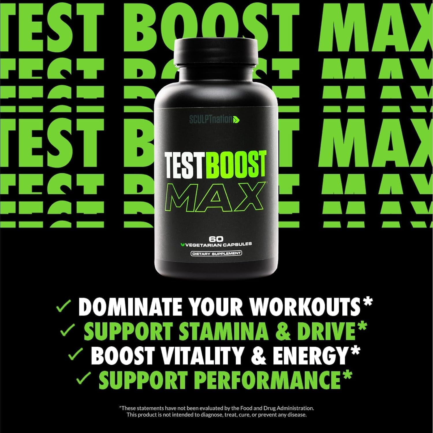 Sculpt Nation T-Boost Max and Turmeric Curcumin with Ashwagandha Tribulus Black Pepper and Ginger 2 Pack 60 Capsules Each