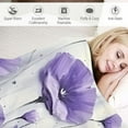 thumbnail image 3 of Pratyus Fall Decor Purple Flowers Flannel Throw Blanket for Sofa Couch Cozy Outdoor Travel, All Seasons Work Chair Desk Blanket, Excellent Hand Feel Gifts 50x60in, 3 of 6