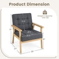 thumbnail image 3 of Kadyn Club Chair, Accent Chair, Barrel Chair, Armchair, Upholstered Armchair with Rubber Wood Armrests-Gray, 3 of 7