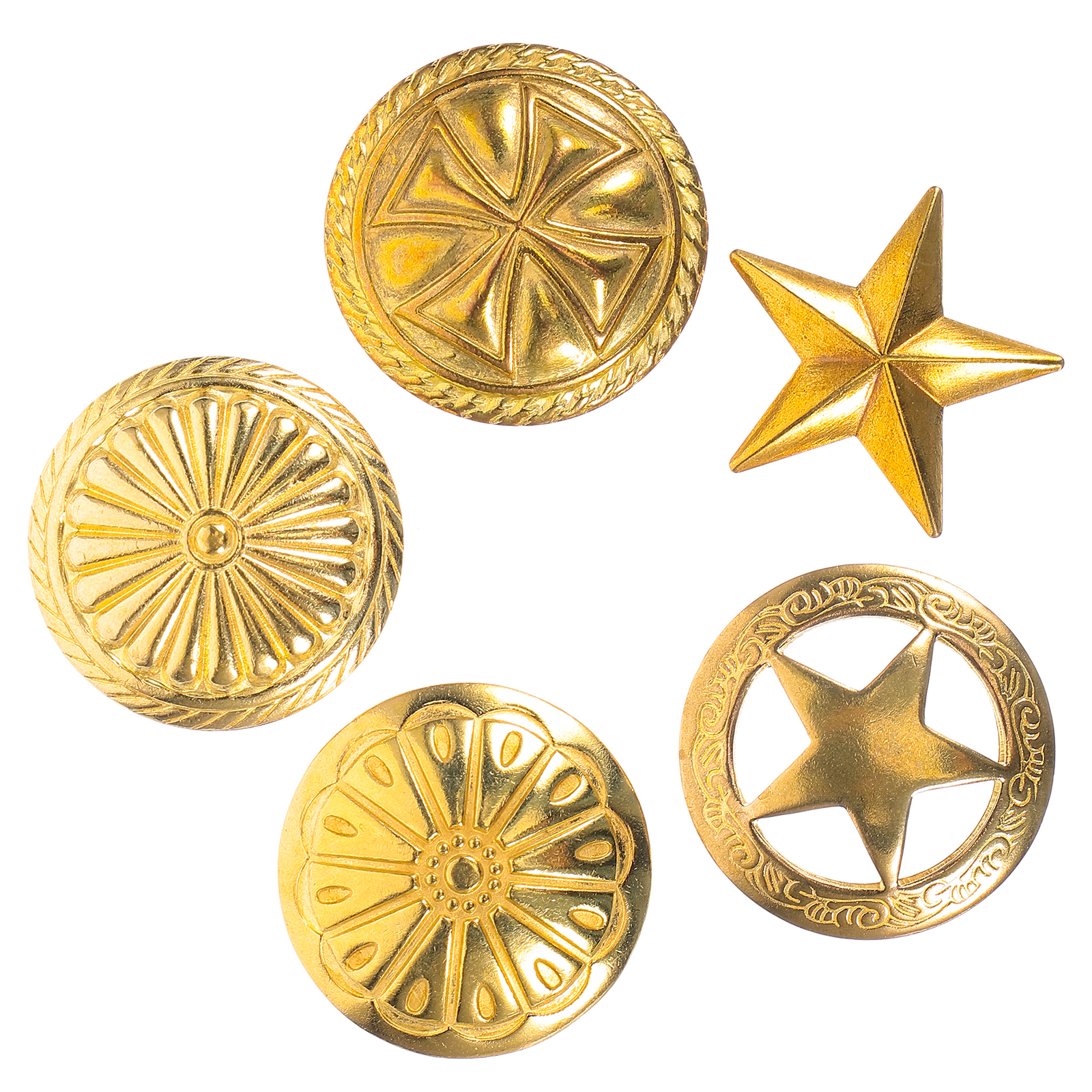 5pcs Flower Shaped Metal Buttons Five-pointed Star Buttons Metal DIY Craft  Sewing Buttons