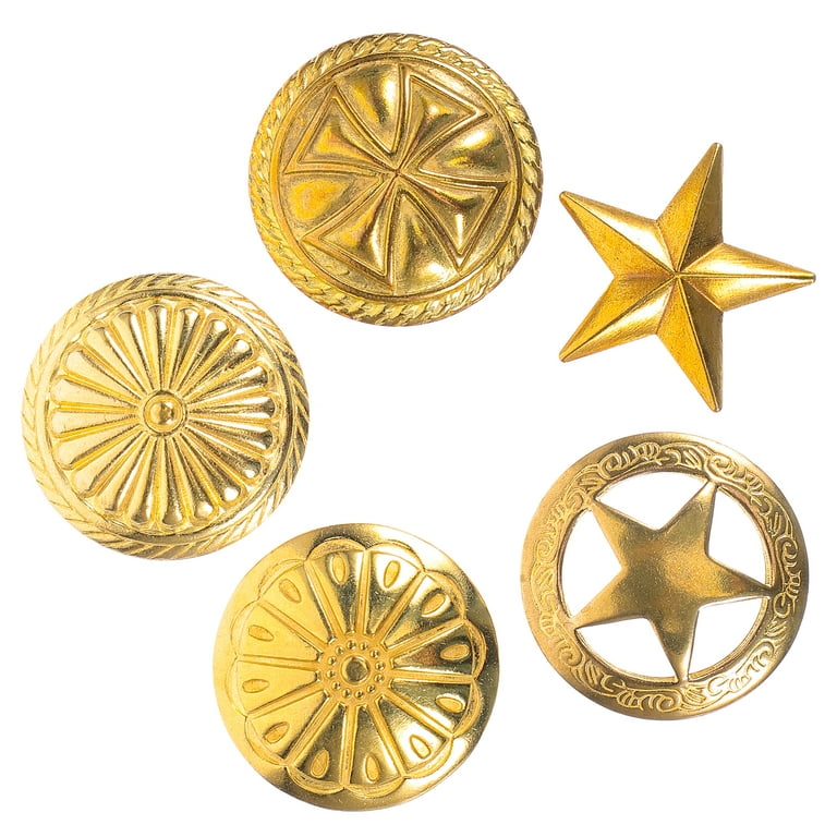 5pcs Flower Shaped Metal Buttons Five-pointed Star Buttons Metal DIY Craft  Sewing Buttons