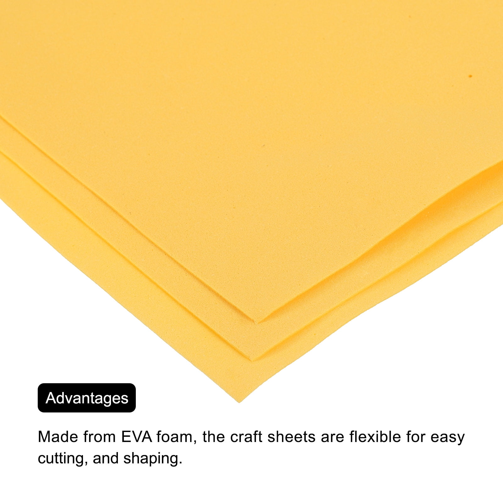 EVA Foam Sheets Gold Yellow 20 Inch x 20 Inch 1mm Thick Crafts Foam Sheets 10Pcs