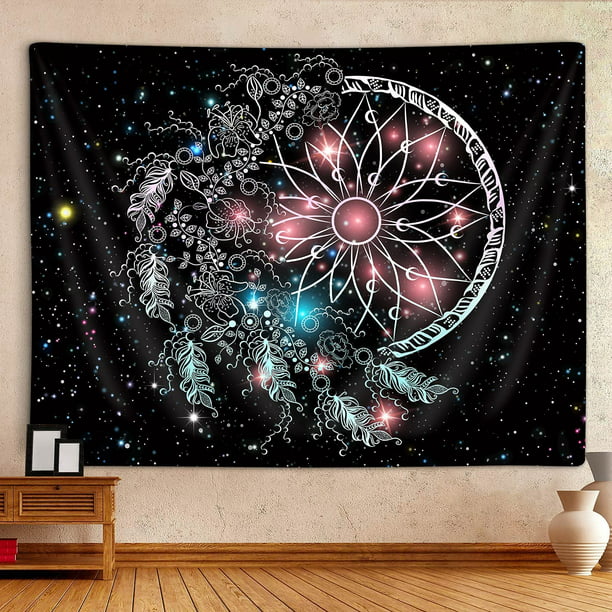 Colorful Pink Dream Catcher Tapestry for Teen Girl Bedroom Aesthetic ...