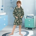 thumbnail image 5 of FORMRS Niños Bathrobe Unisex Hooded Robe Soft Plush Pajamas Sleepwear, Size 2-3T, Green Leaves, 5 of 7