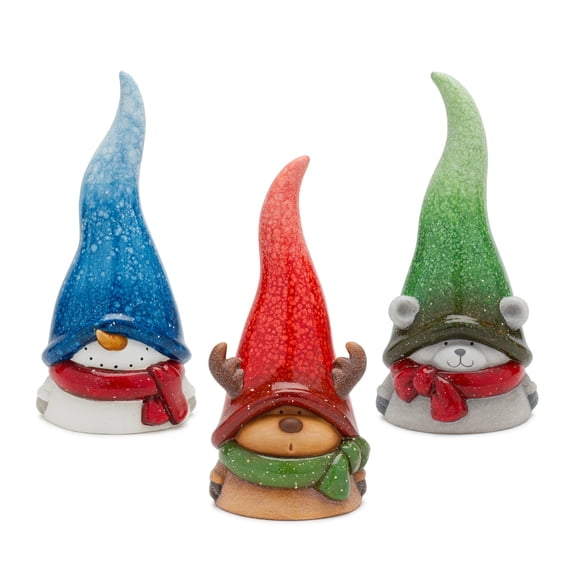 Melrose Set of 3 Snowman, Moose and Bear Christmas Figurines 12"