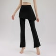thumbnail image 2 of hotojiny Skirted Leggings for Women High Waist Flare Tennis Golf Skorts Bell Bottom Gym Yoga Legging with Skirts, 2 of 3