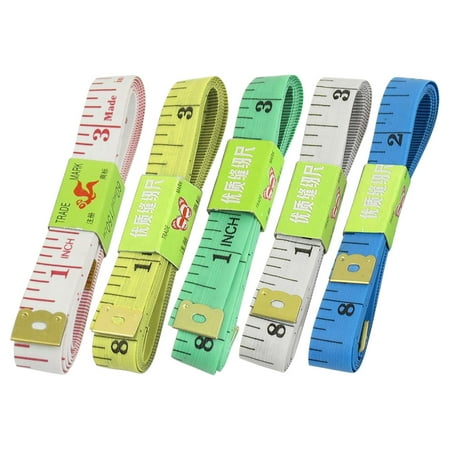 

Unique Bargains 5PCS 60 1.5M Colorful Soft Fiber Glass Seamstress Sewing Cloth Ruler 0.5 Wide