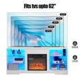 thumbnail image 3 of Raistyw TV Stand with LED Lights , TV Stand Electric Fireplace Glass Shelves with USB Charging Outlet Modern Television Table Center for TV up to 62" White, 58''W*15.5''D*24.4, 3 of 18