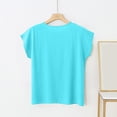 thumbnail image 4 of Pisexur T-Shirts Courts à Manches Courtes pour Femmes Été Manches Dolman Roulées Crop Tops Décontractés Col Rond Basiques, 4 of 4