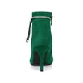 thumbnail image 2 of BLISSFUL STEP Women's Rhines Pointed Toe Stiletto Block Heel Ankle Boot Emerald Green 9.5, 2 of 7